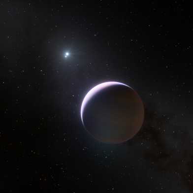 This artist’s impression shows the planet b Centauri b, which orbits a massive binary system. (Illustration: ESO/L. Calçada)