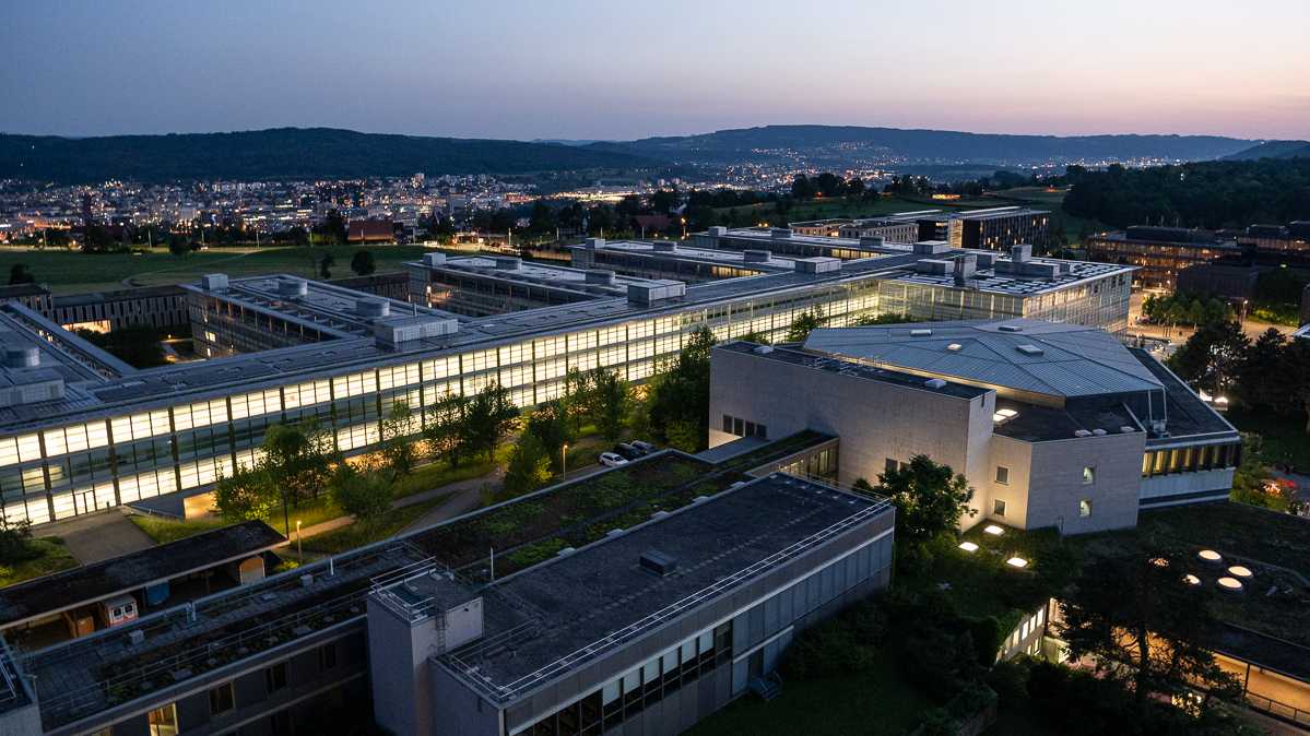 ETH Zurich's Hönggerberg campus overlooked from the highest building. 