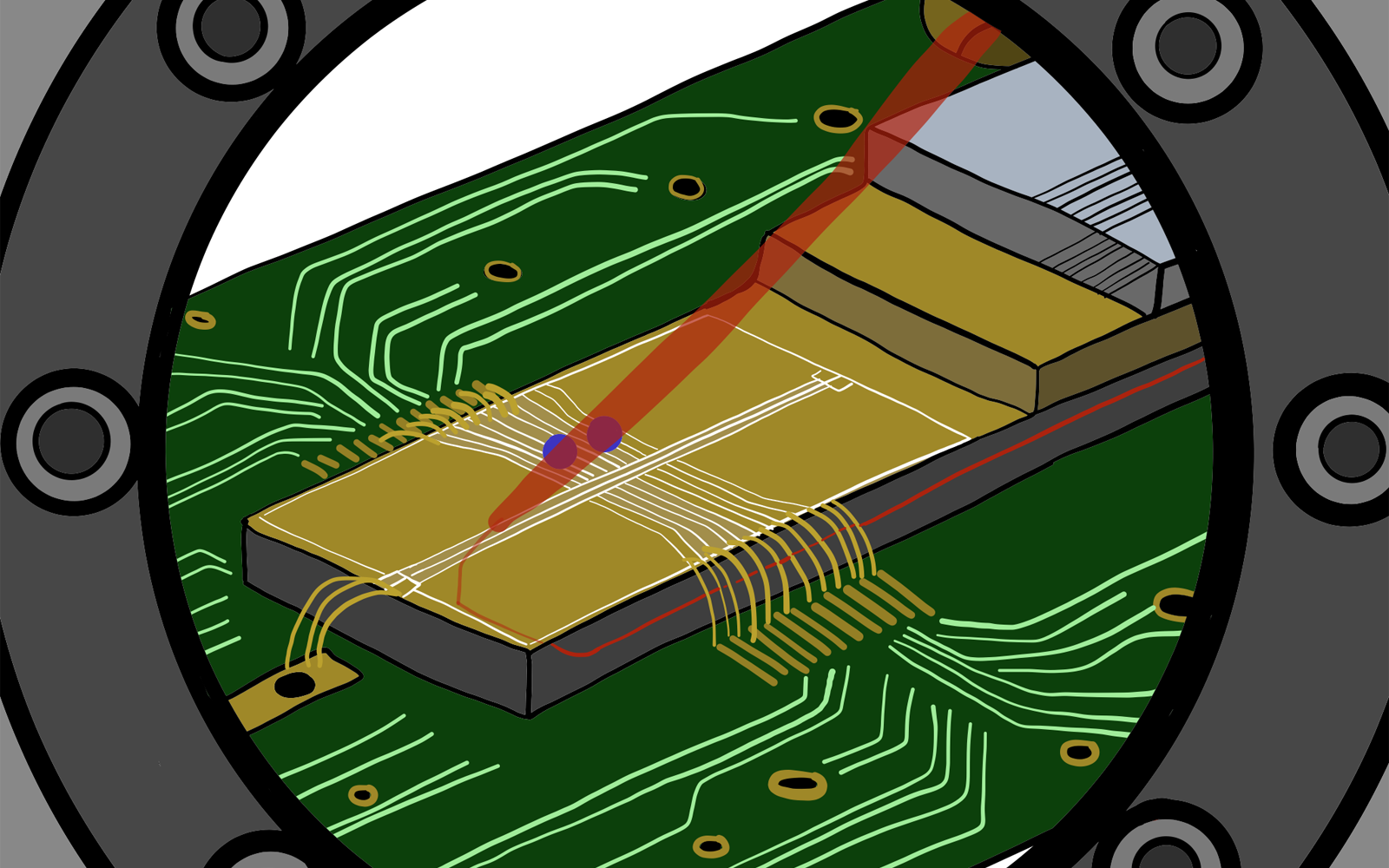 Vergrösserte Ansicht: Schema Funktionsweise Lichtleiterchip