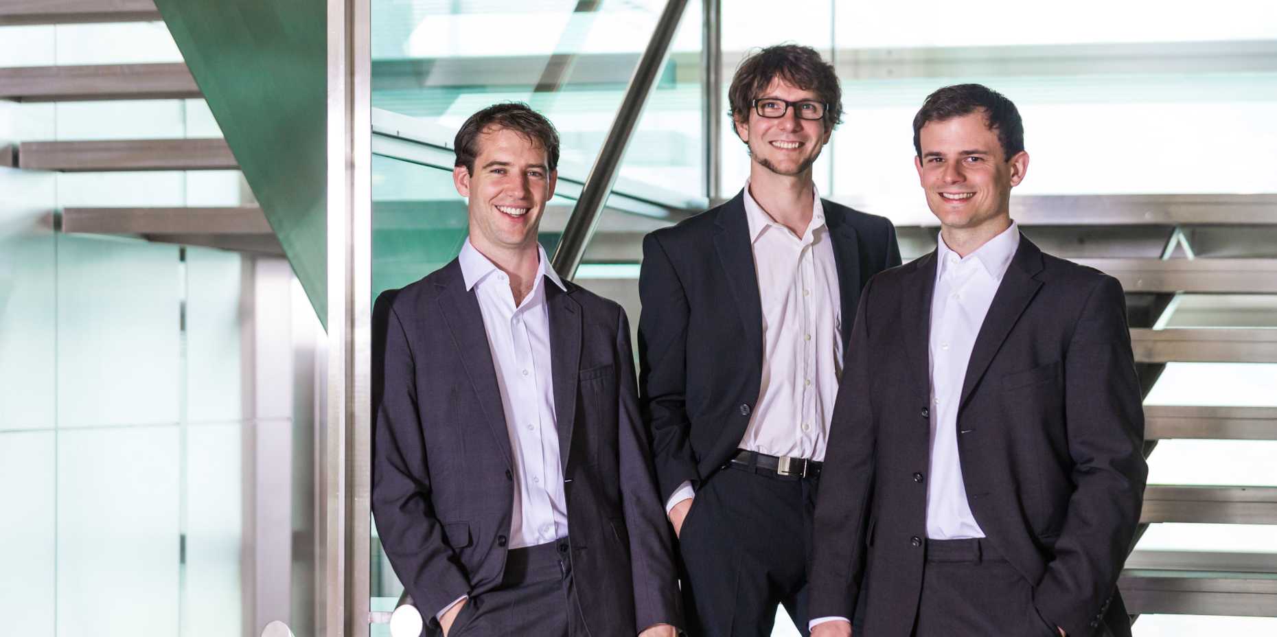 Die Gründer des ETH-Spin-offs IRsweep: Markus Mangold, Andreas Hugi und Markus Geiser (v.l.n.r) (Bild: IRsweep)
