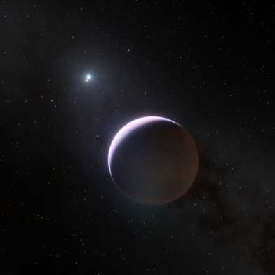 Diese künstlerische Darstellung zeigt den Planeten b Centauri b, der ein massives Doppelsternsystem umkreist. (Illustration: ESO/L. Calçada)