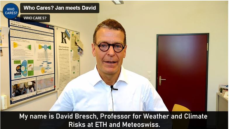 Video-​Interview mit David Bresch, Professor für Wetter und Klimarisiken an der ETH Zürich.