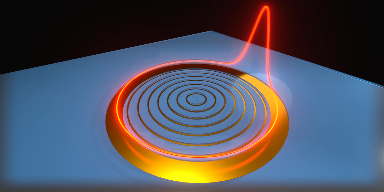 A soliton pulse in a ring quantum cascade laser with a bullseye antenna