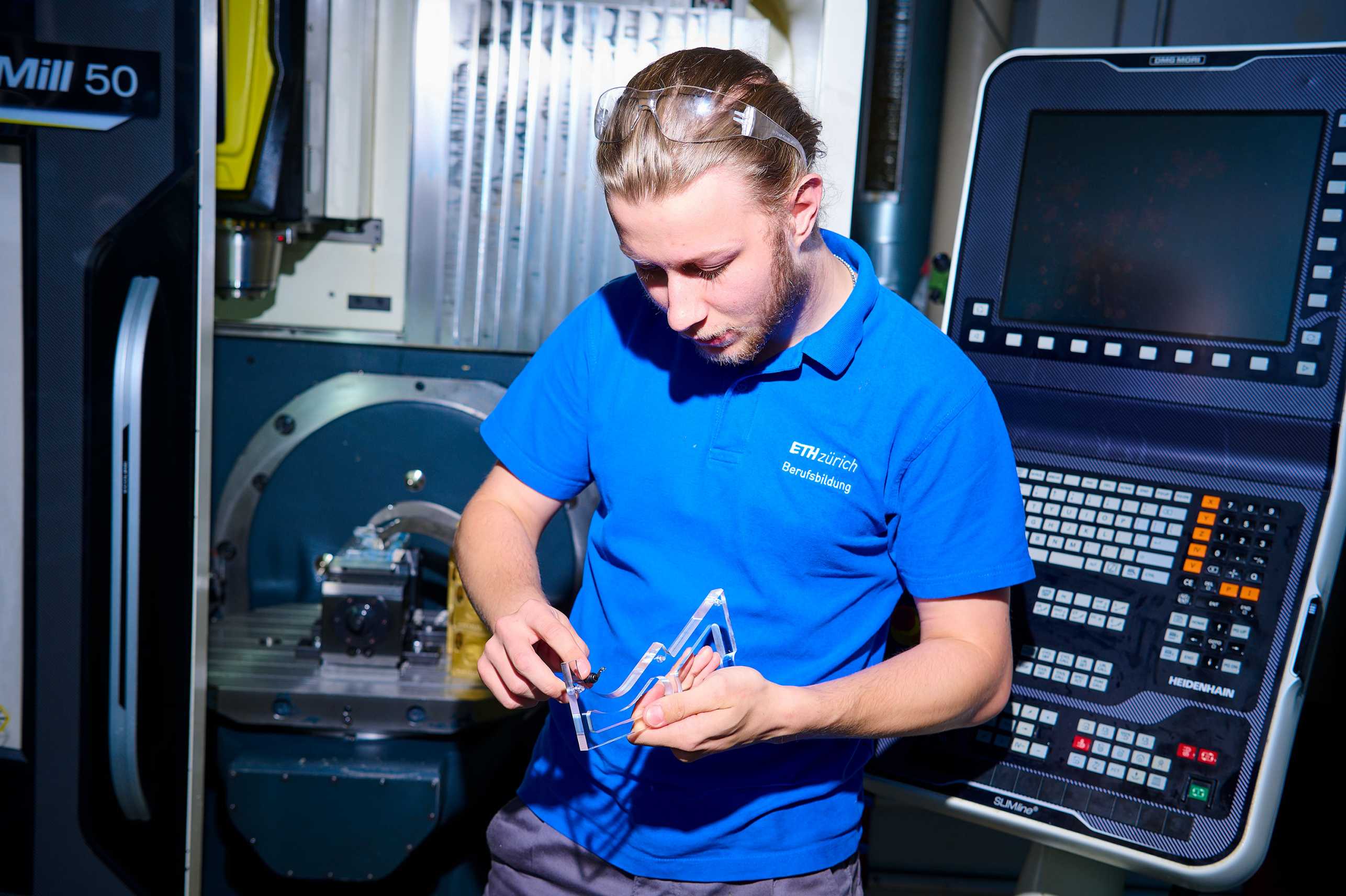 Jeremy holding one of the special perspex parts