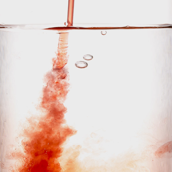 Syrup droplets and water